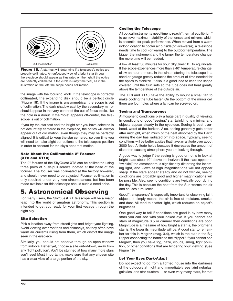 Astronomical observing | Orion SKYQUEST XT10 CLASSIC User Manual | Page 12 / 18