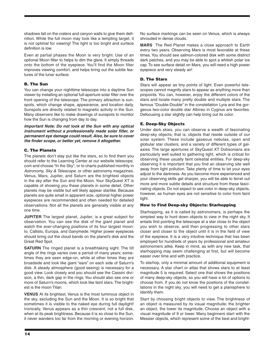 Orion SKYQUEST XT10 CLASSIC User Manual | Page 14 / 18