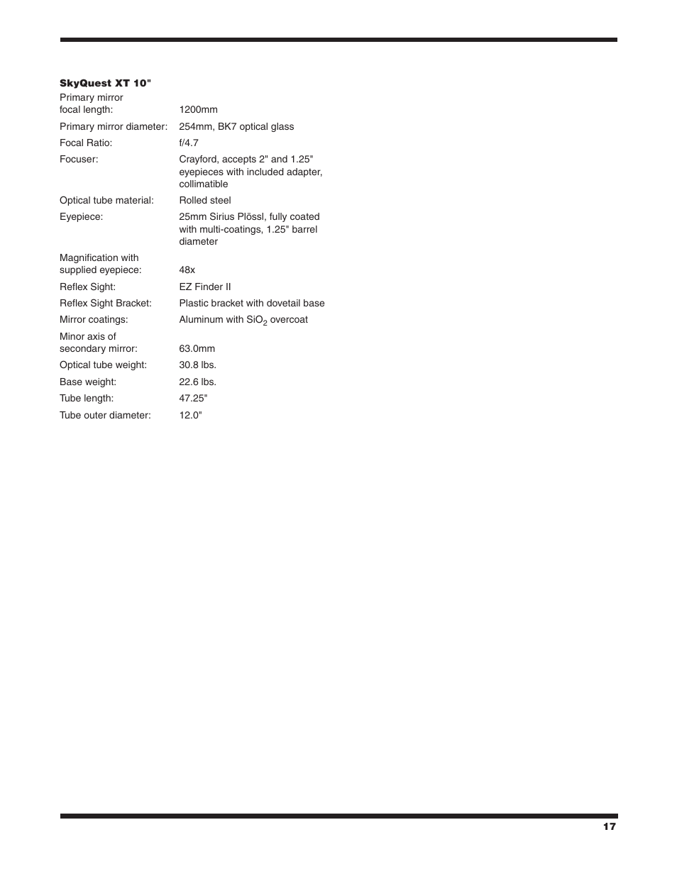 Orion SKYQUEST XT10 CLASSIC User Manual | Page 17 / 18