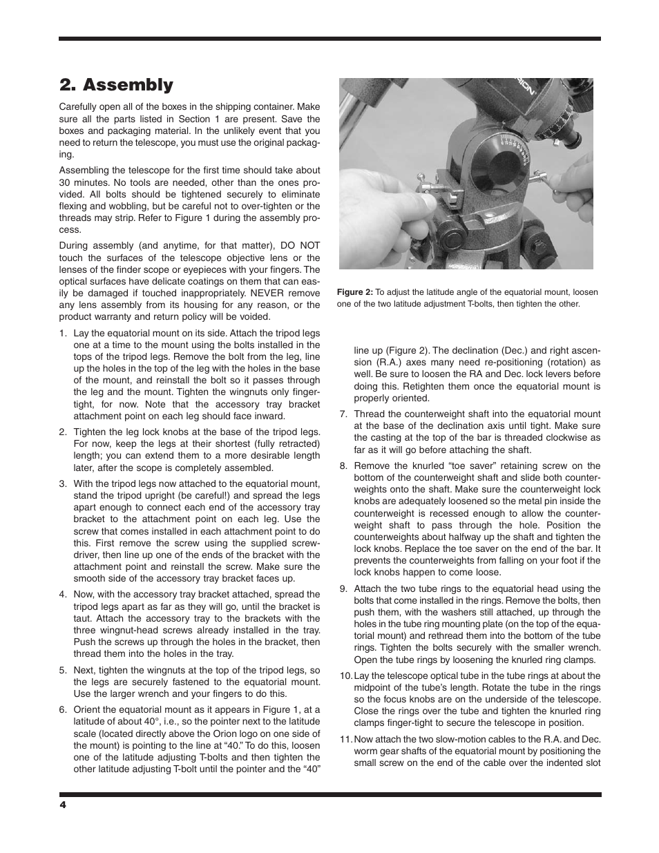 Assembly | Orion AstroView 9005 User Manual | Page 4 / 16
