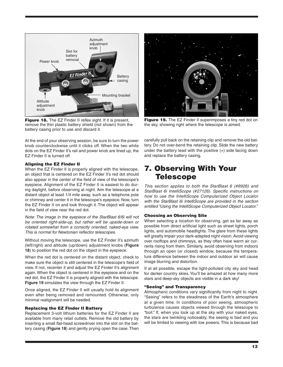 Observing with your telescope | Orion STARBLAST 6/6I User Manual | Page 13 / 64