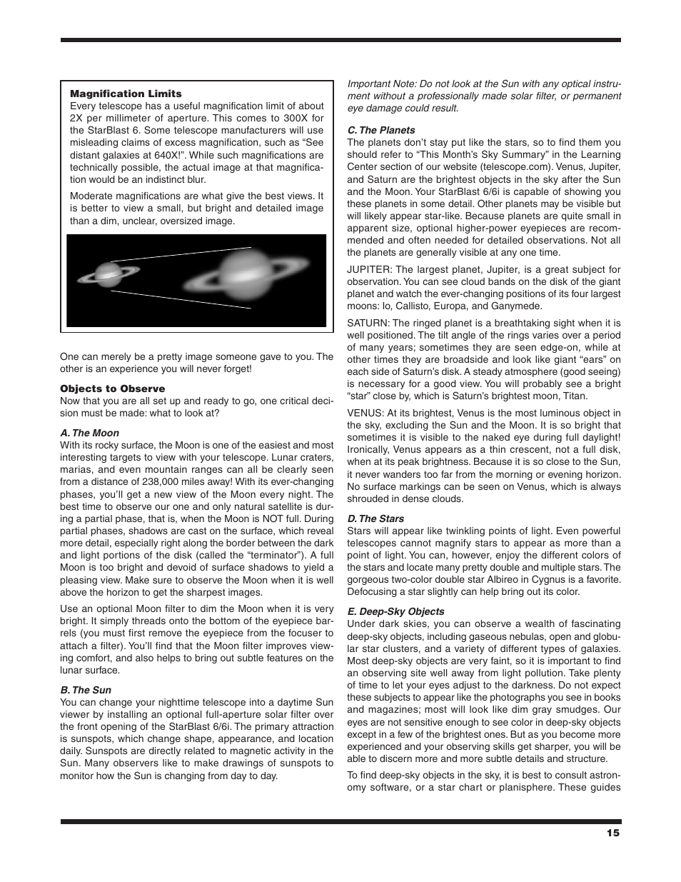 Orion STARBLAST 6/6I User Manual | Page 15 / 64