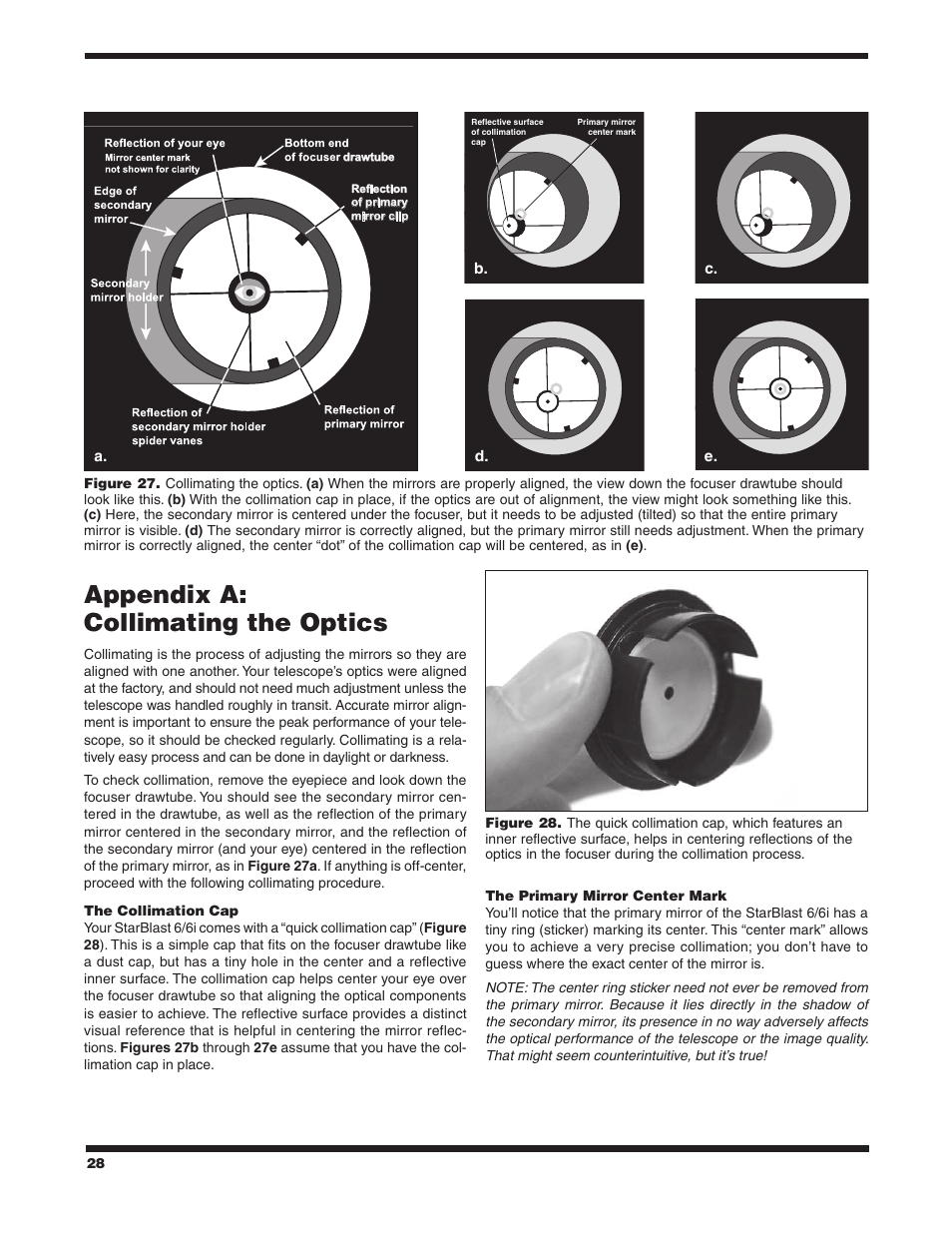 Appendix a: collimating the optics | Orion STARBLAST 6/6I User Manual | Page 28 / 64