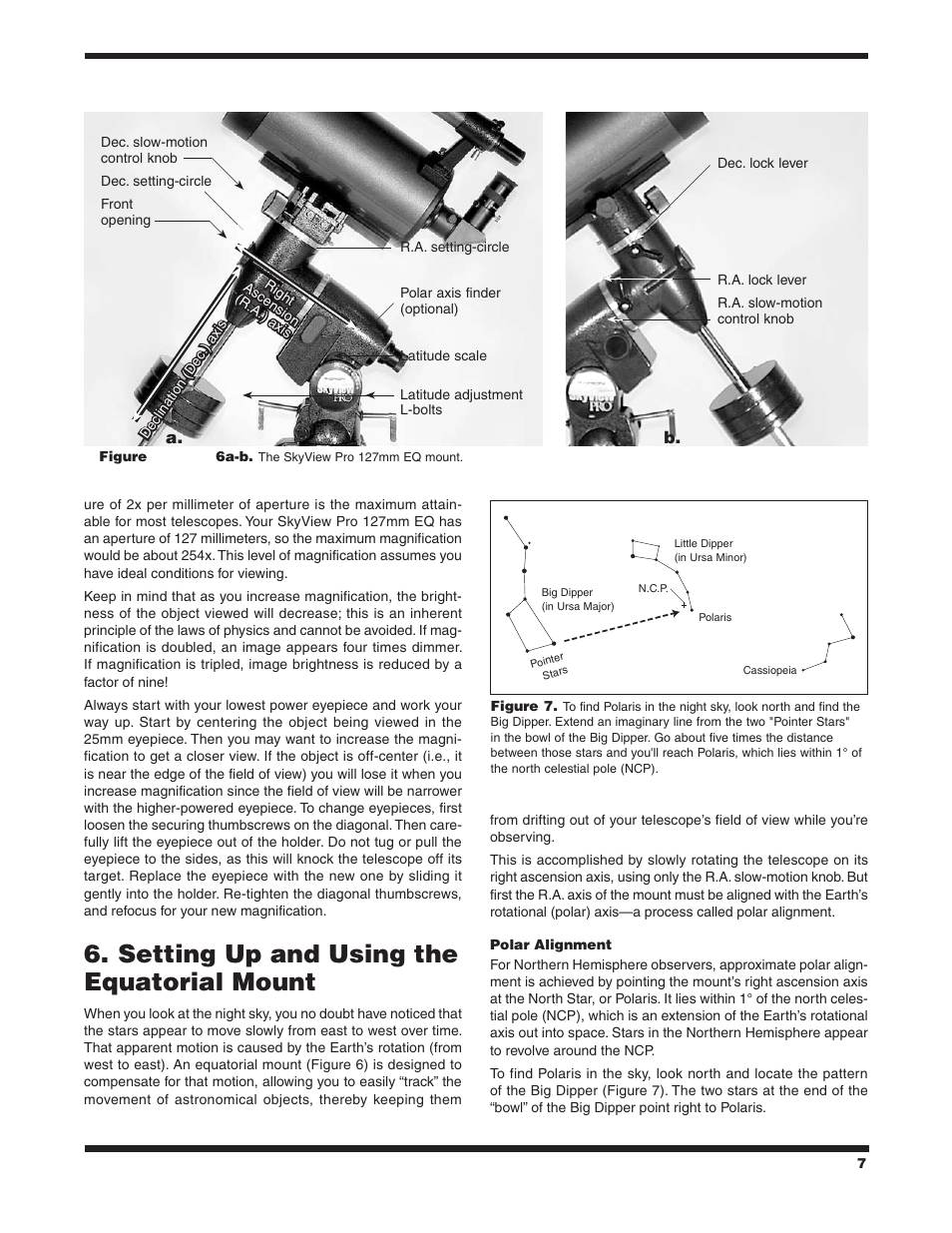 Setting up and using the equatorial mount | Orion SKYVIEW 9877 User Manual | Page 7 / 16