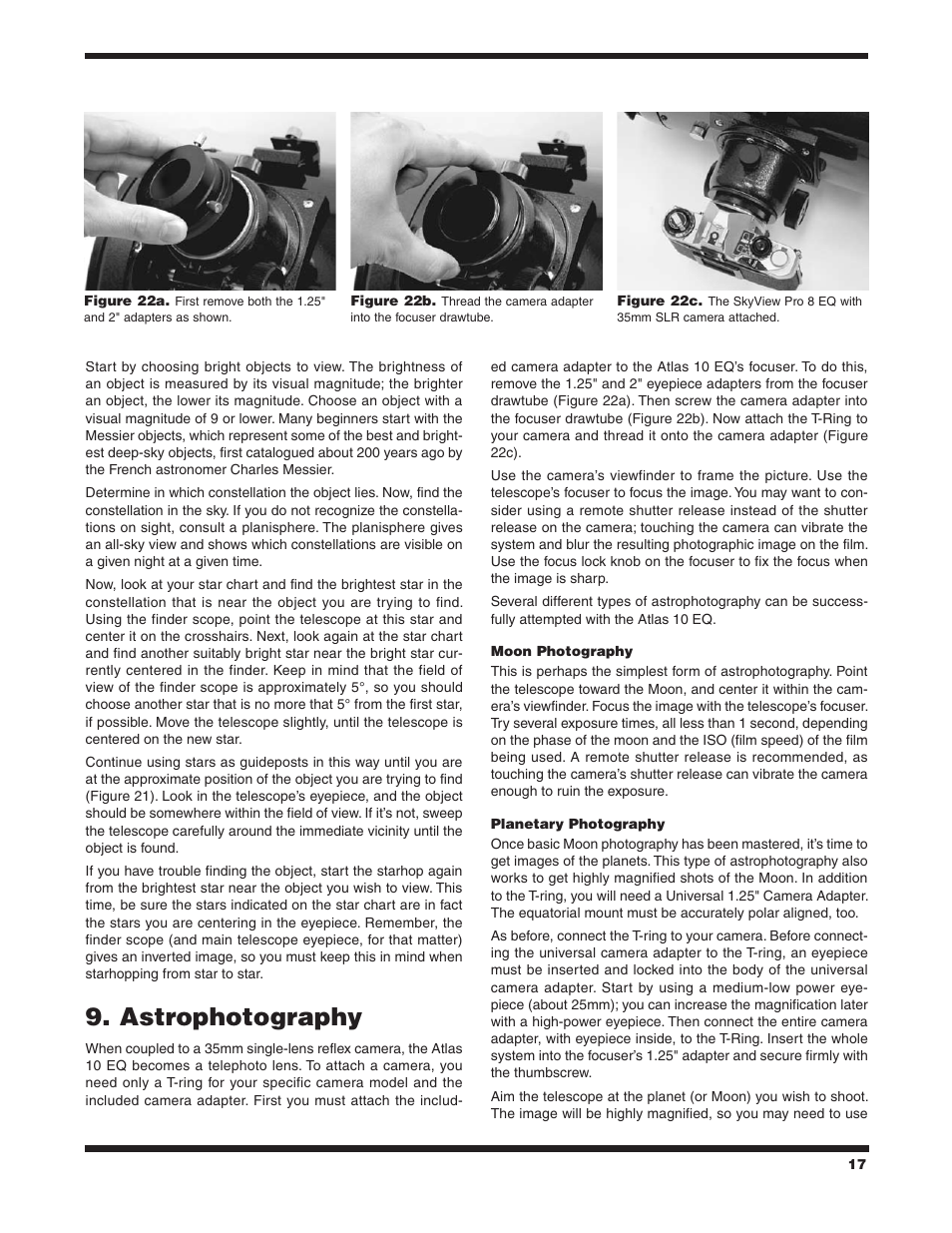 Astrophotography | Orion ATLAS 10 EQ 9874 User Manual | Page 17 / 20