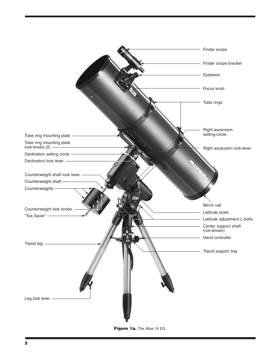 Orion ATLAS 10 EQ 9874 User Manual | Page 2 / 20