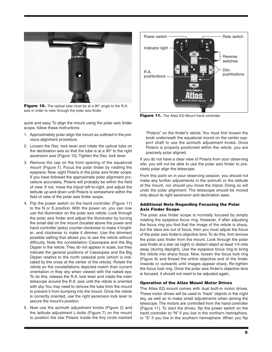 Orion ATLAS 10 EQ 9874 User Manual | Page 9 / 20