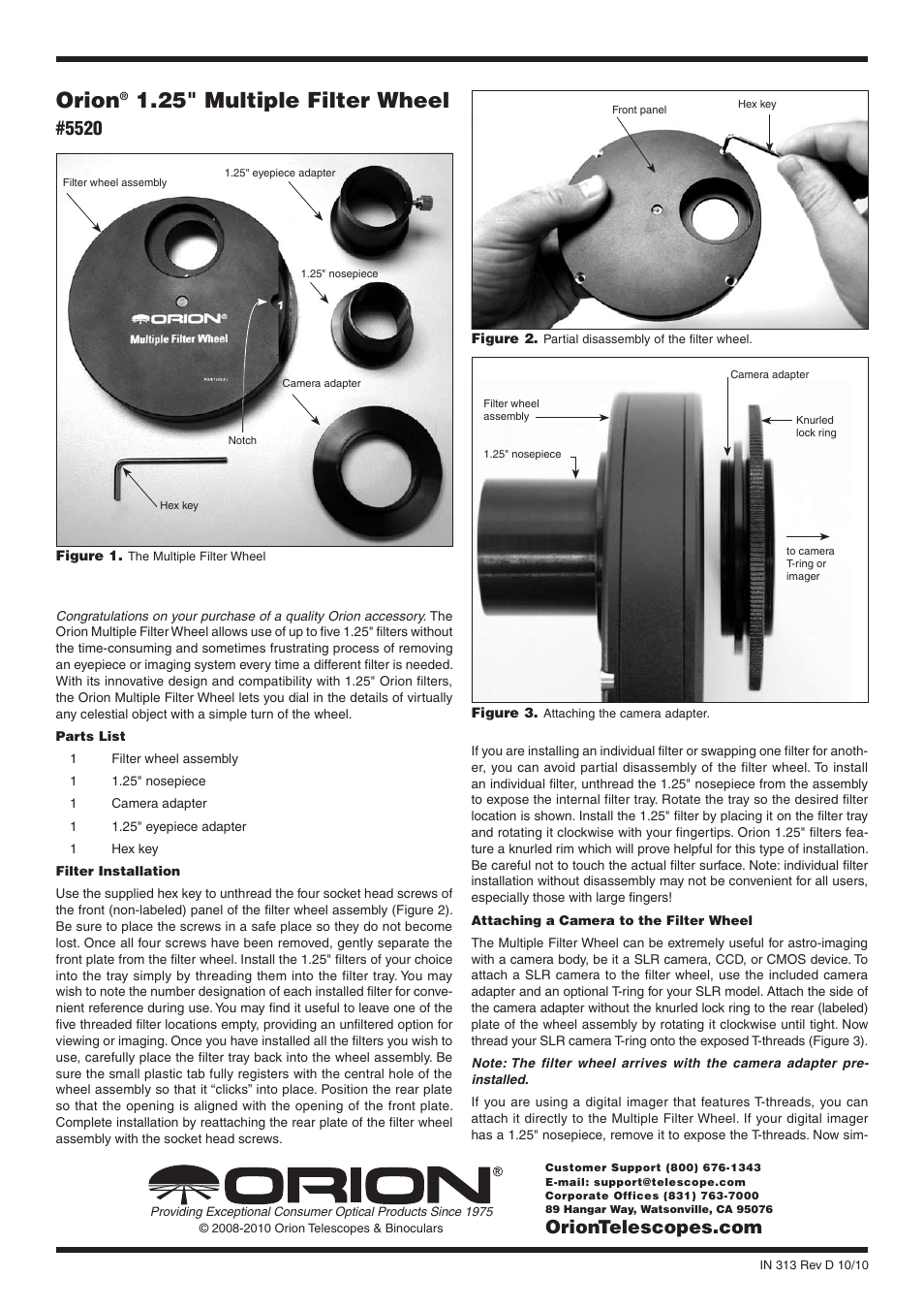 Orion 5520 User Manual | 2 pages