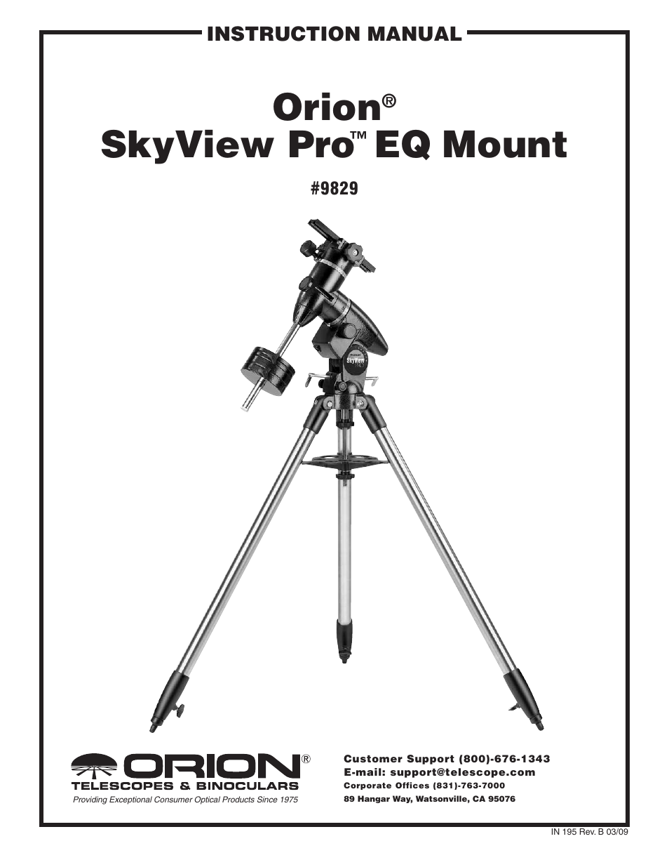 Orion SKYVIEW PRO 9829 User Manual | 10 pages