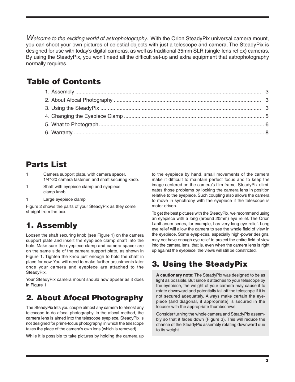 Orion STEADYPIX 5228 User Manual | Page 3 / 7