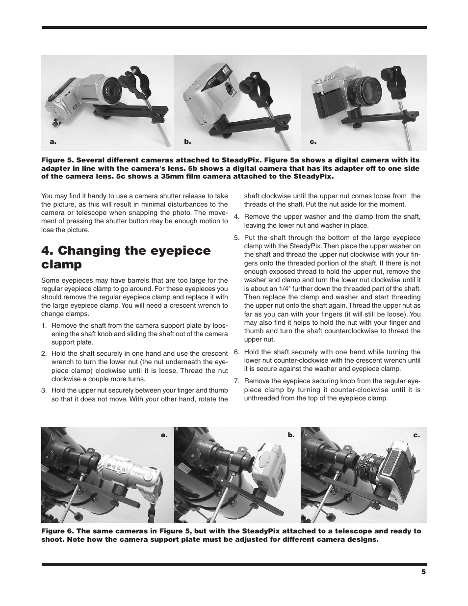 Changing the eyepiece clamp | Orion STEADYPIX 5228 User Manual | Page 5 / 7