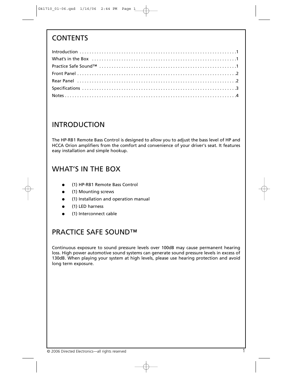 Orion 41710 HP-RB1 User Manual | Page 2 / 7