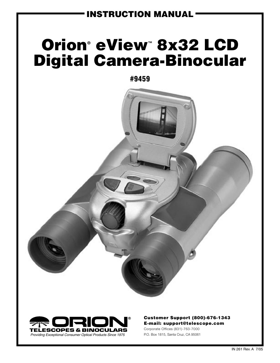 Orion eViewTM 8x32 LCD User Manual | 8 pages