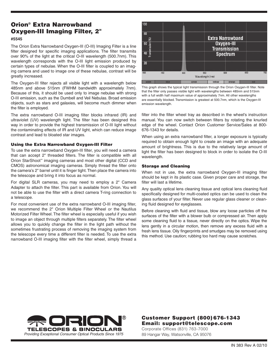 Orion 5545 User Manual | 1 page