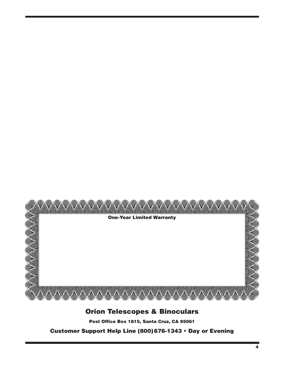 Orion telescopes & binoculars | Orion 9895 User Manual | Page 4 / 4