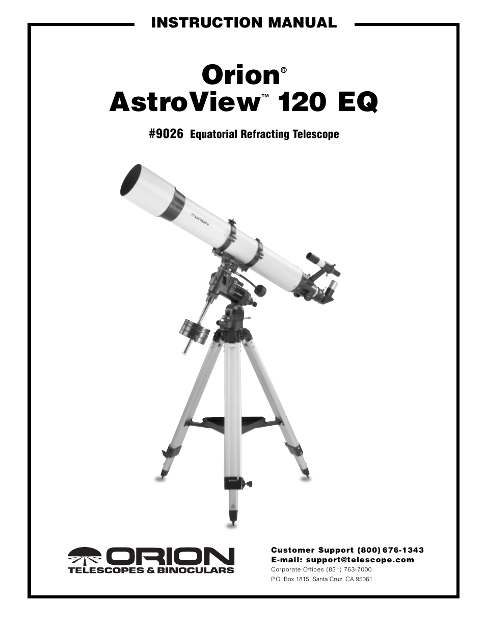 Orion 120 EQ User Manual | 16 pages