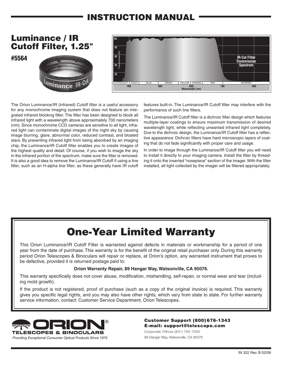 Orion 5564 User Manual | 1 page