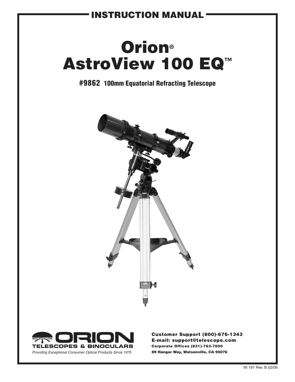 Orion ASTROVIEW 9862 User Manual | 16 pages