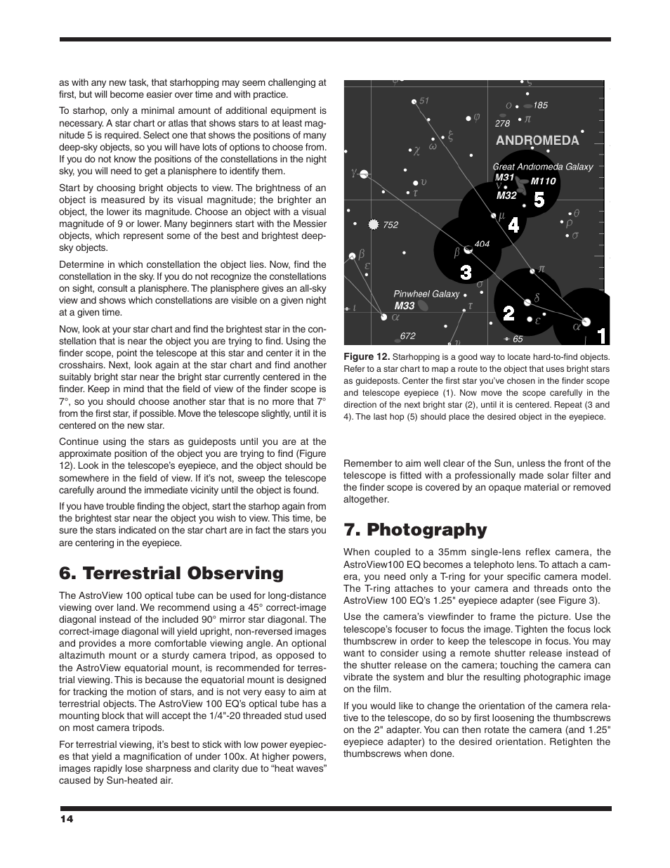 Terrestrial observing, Photography | Orion ASTROVIEW 9862 User Manual | Page 14 / 16