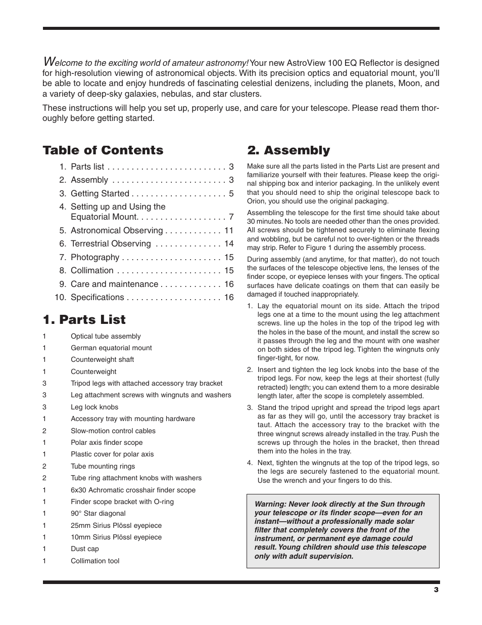 Orion ASTROVIEW 9862 User Manual | Page 3 / 16