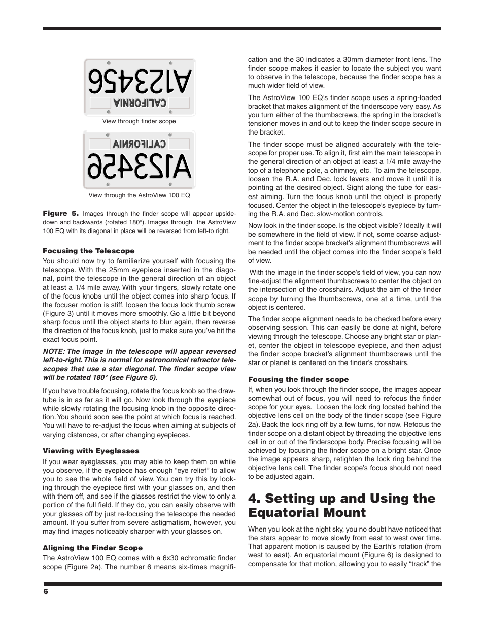 Setting up and using the equatorial mount | Orion ASTROVIEW 9862 User Manual | Page 6 / 16