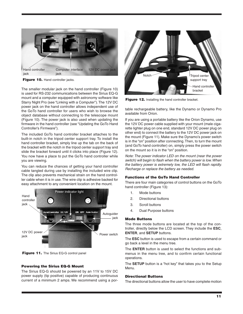 Orion SIRIUS 9995 User Manual | Page 11 / 28