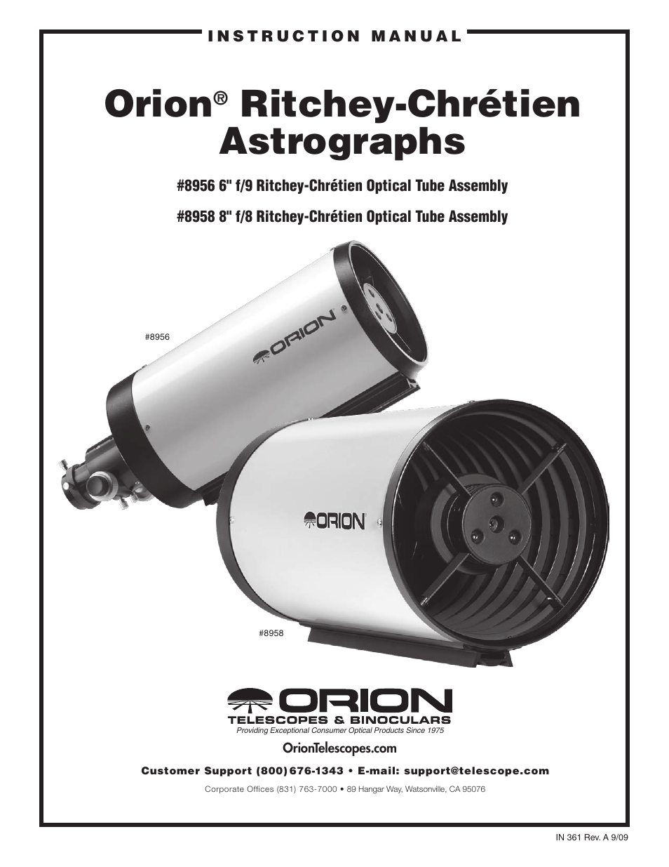 Orion 8956 User Manual | 9 pages