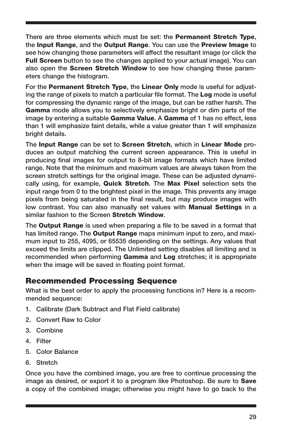 Recommended processing sequence | Orion 52084 User Manual | Page 29 / 56