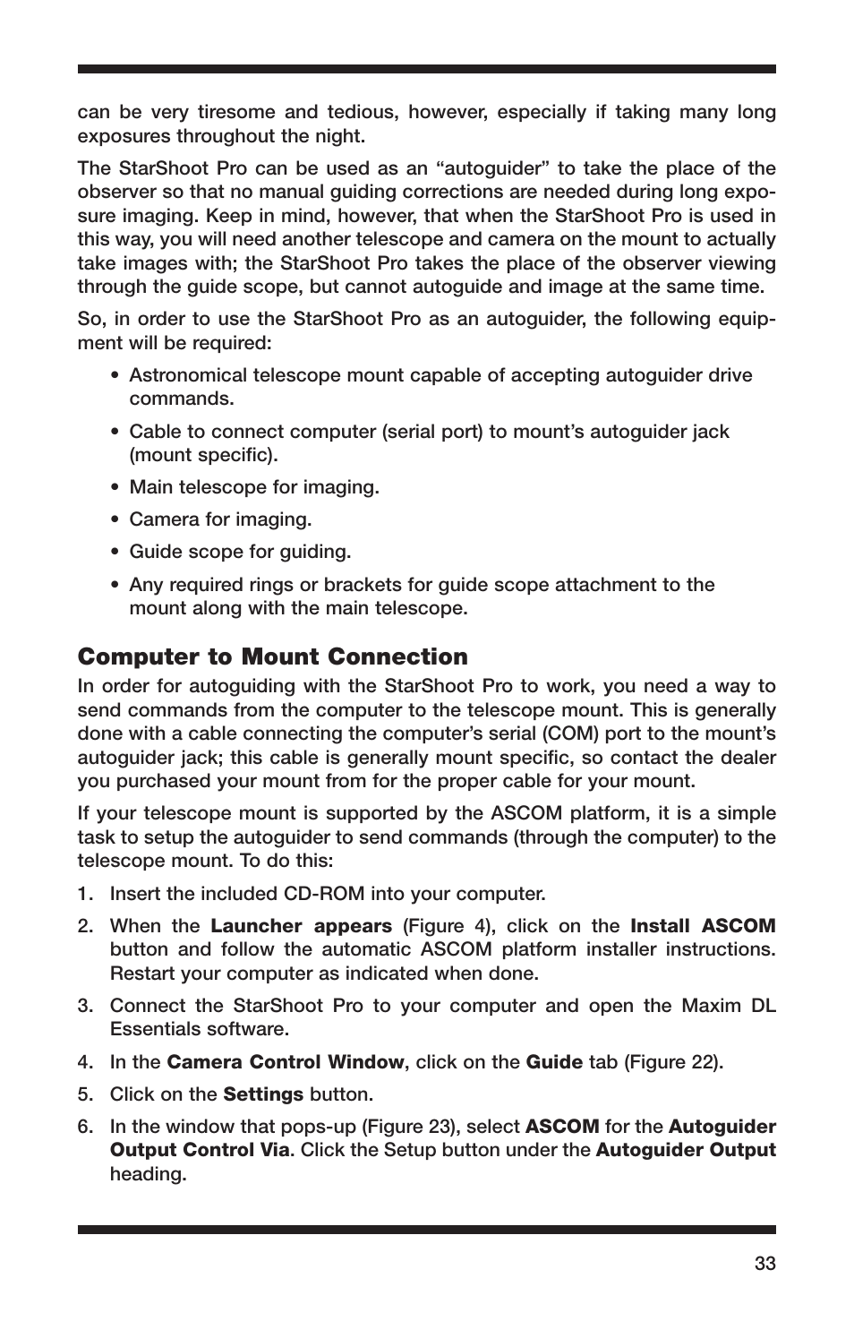 Computer to mount connection | Orion 52084 User Manual | Page 33 / 56