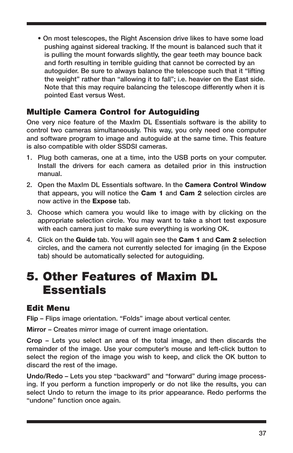 Other features of maxim dl essentials | Orion 52084 User Manual | Page 37 / 56