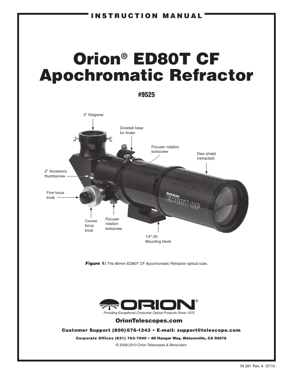 Orion ED80T CF User Manual | 4 pages