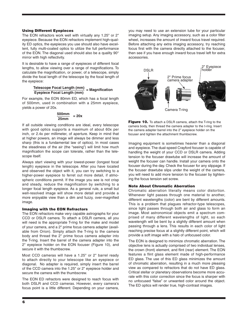 Orion #9781 EON 72MM User Manual | Page 6 / 8