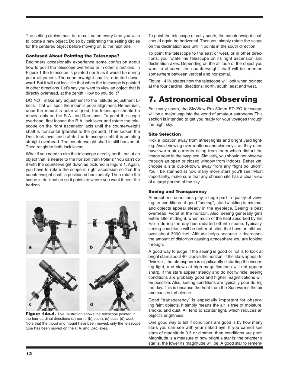 Astronomical observing | Orion SKYVIEW 9884 User Manual | Page 12 / 18