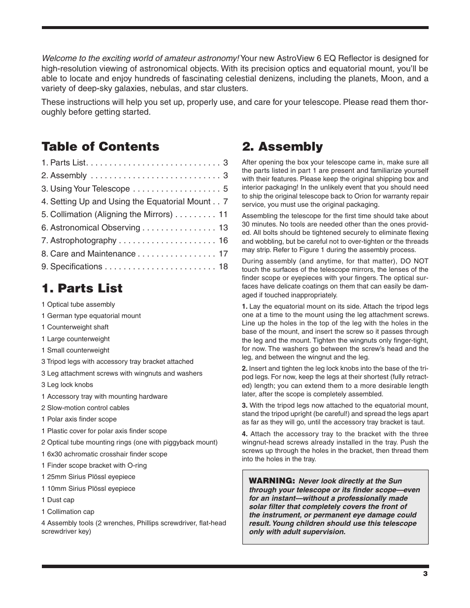 Orion ASTROVIEW 9827 User Manual | Page 3 / 18