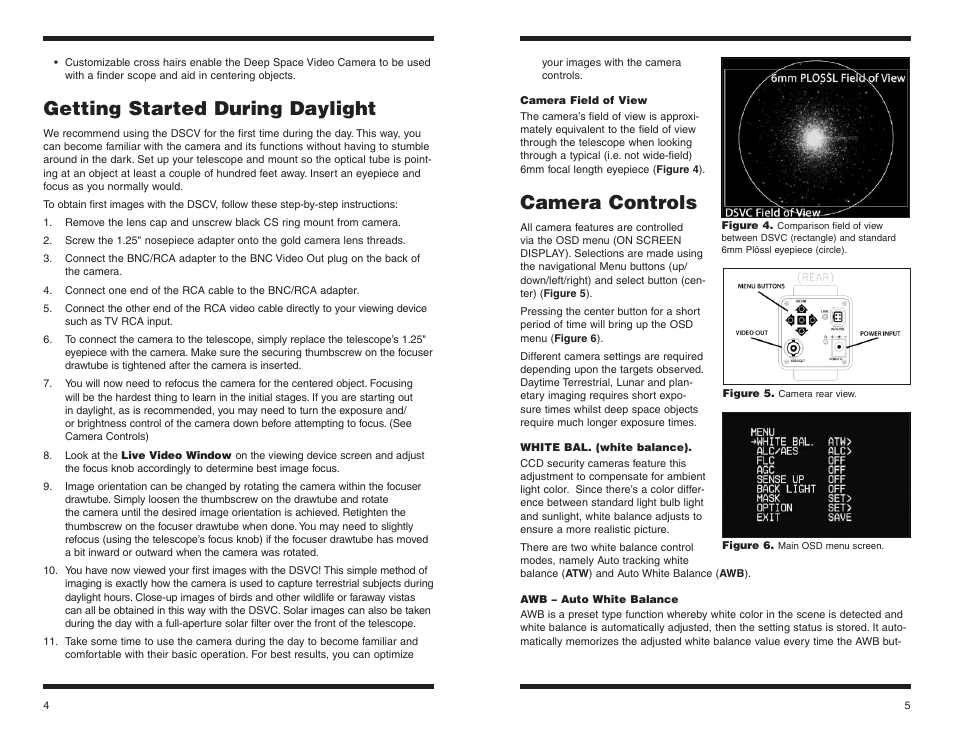 Camera controls, Getting started during daylight | Orion STARSHOOT 52186 User Manual | Page 3 / 9