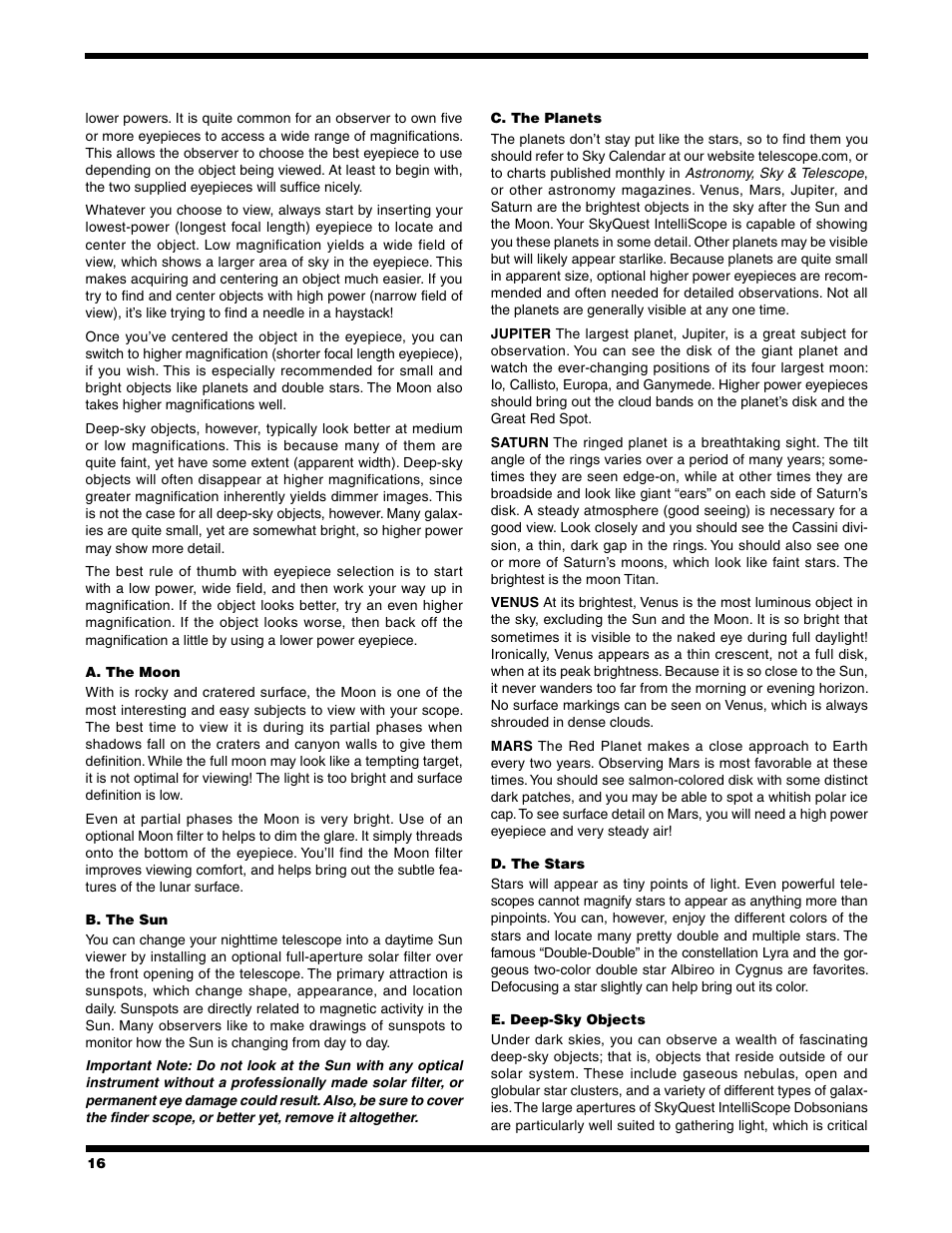 Orion XT10 User Manual | Page 16 / 20