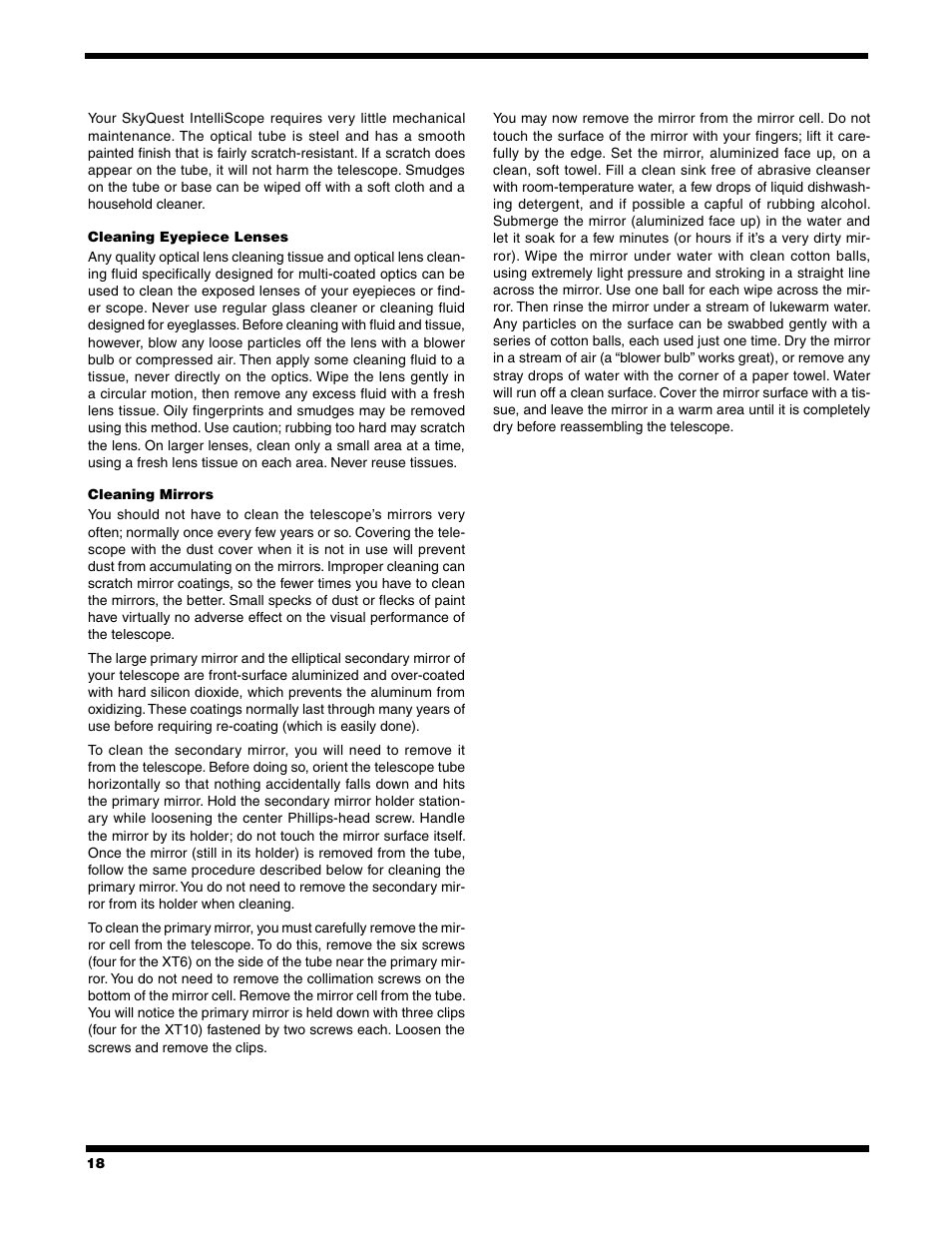 Orion XT10 User Manual | Page 18 / 20