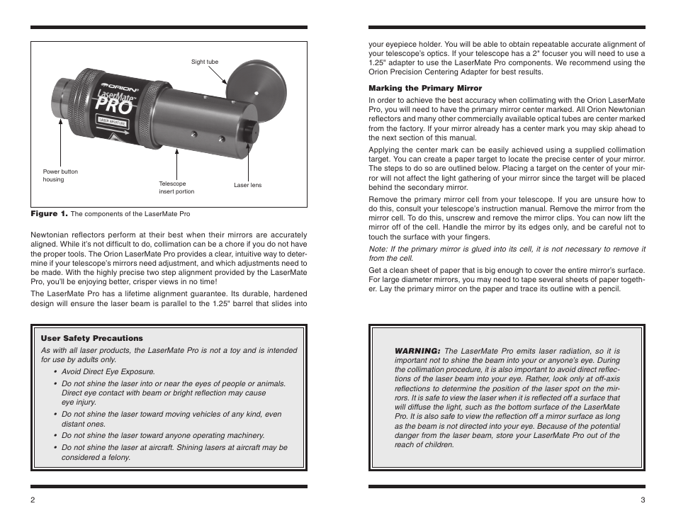 Orion LASERMATE 5684 User Manual | Page 2 / 7