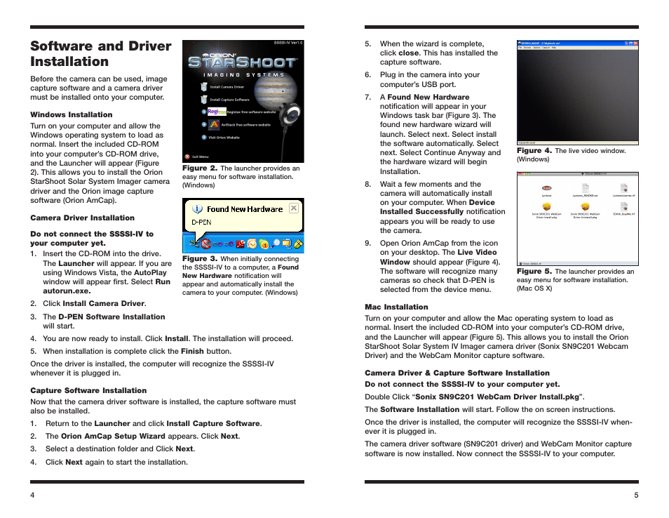 Software and driver installation | Orion STAR SHOOT 52175 User Manual | Page 3 / 10