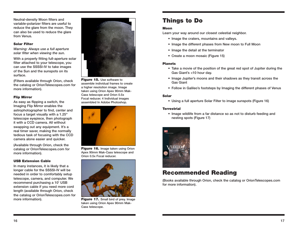 Things to do, Recommended reading | Orion STAR SHOOT 52175 User Manual | Page 9 / 10