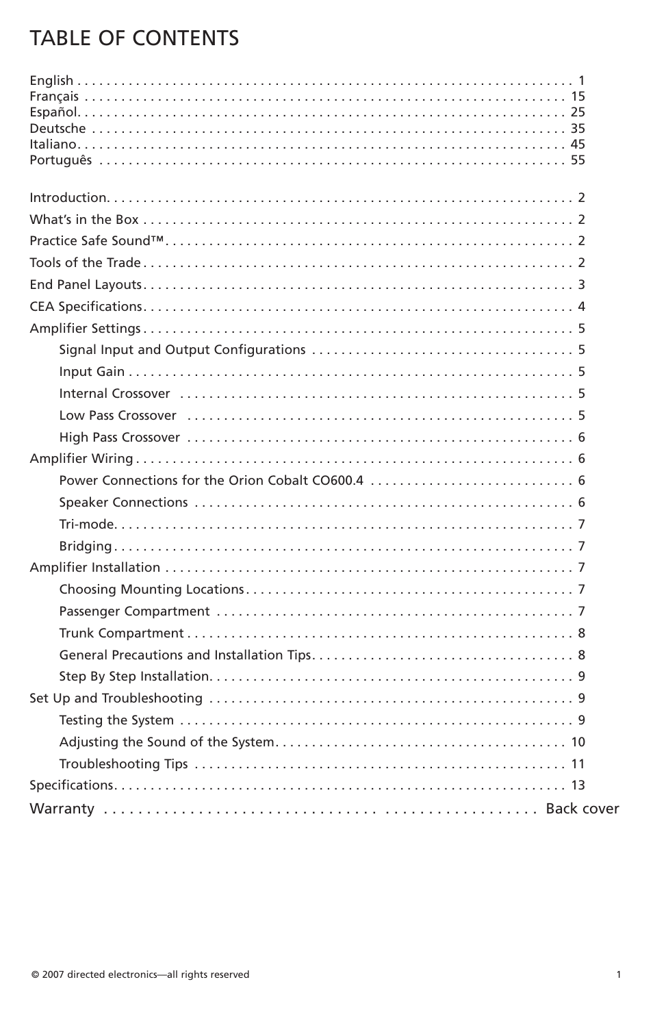 Orion CobaltTM G42110 User Manual | Page 2 / 66