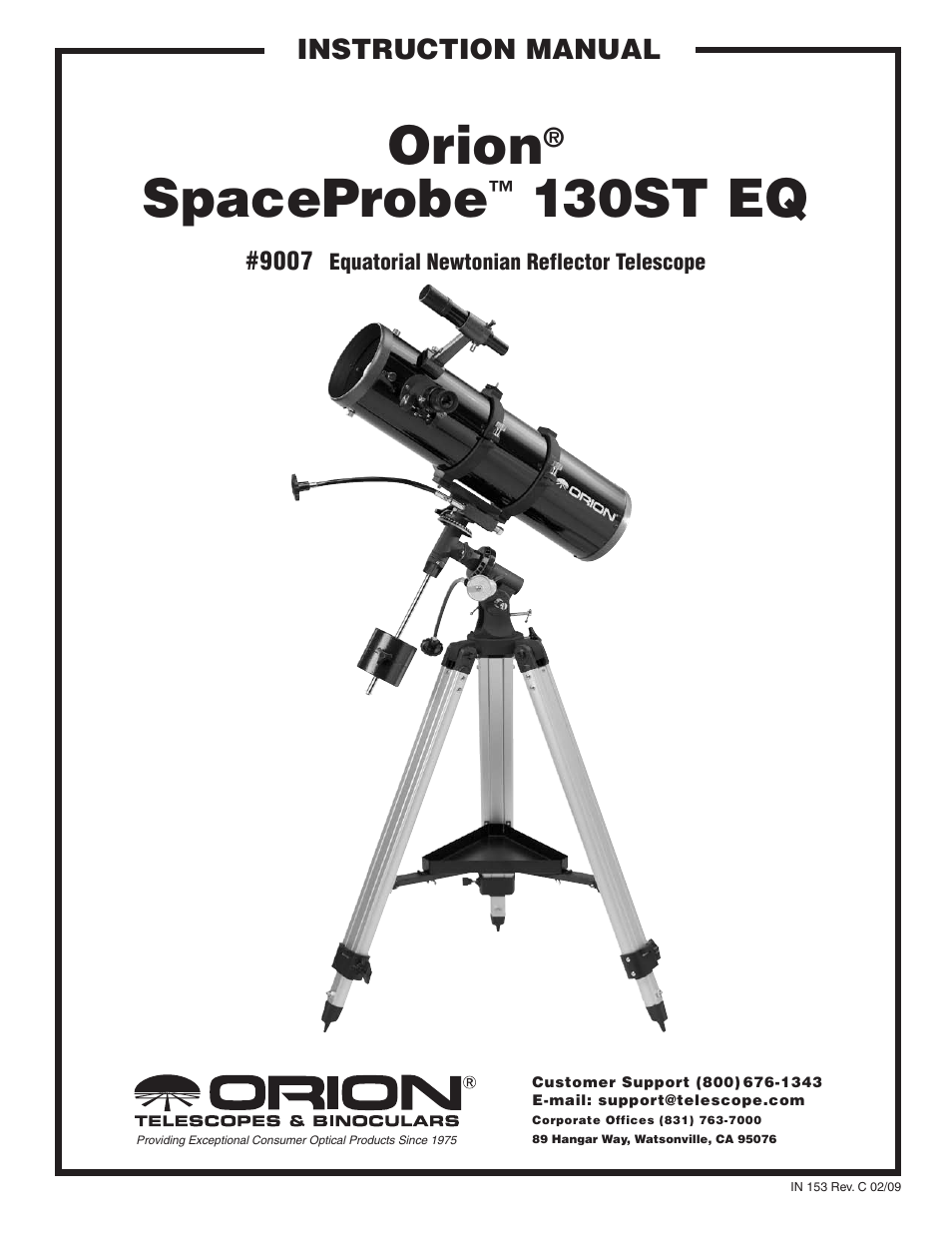 Orion SPACEPROBE 130ST EQ User Manual | 16 pages