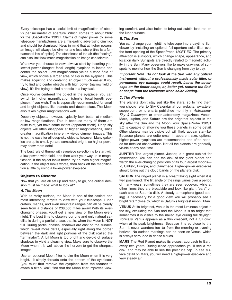 Orion SPACEPROBE 130ST EQ User Manual | Page 13 / 16