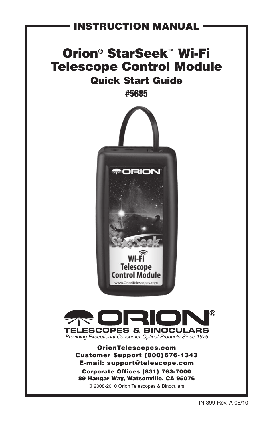 Orion STARSEEK 5685 User Manual | 5 pages