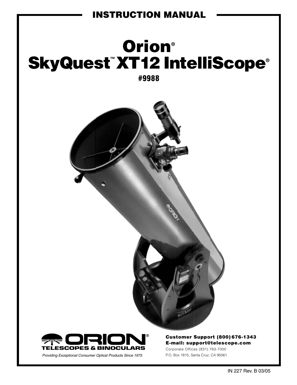 Orion XT12 User Manual | 20 pages