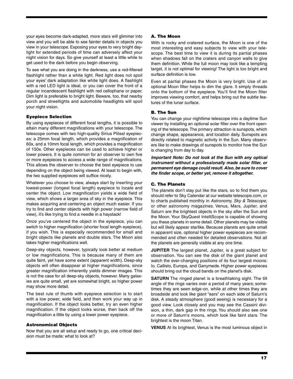Orion XT12 User Manual | Page 17 / 20