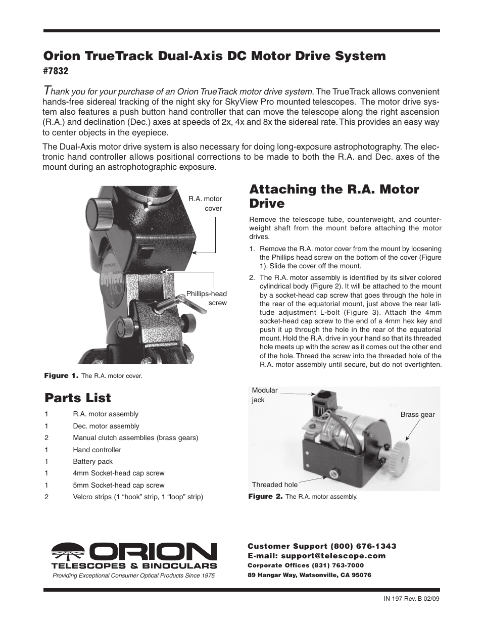 Orion 7832 User Manual | 4 pages