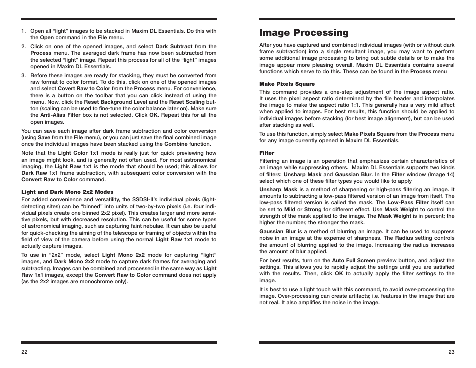 Image processing | Orion 52080 User Manual | Page 12 / 22