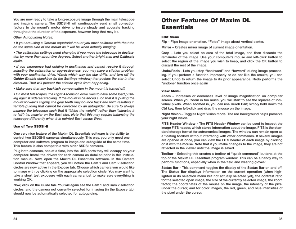 Other features of maxim dl essentials | Orion 52080 User Manual | Page 18 / 22
