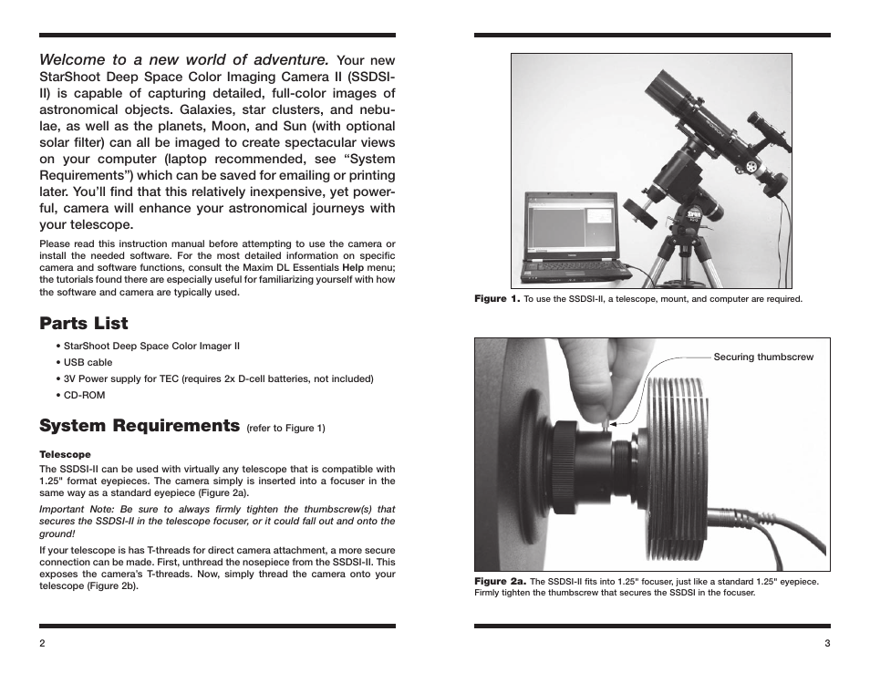 Parts list, System requirements, Welcome to a new world of adventure | Orion 52080 User Manual | Page 2 / 22